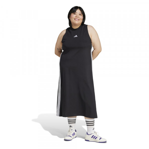ADIDAS ESS 3-S L R C Plus Size Γυναικείο Φόρεμα - ΜΑΥΡΟ