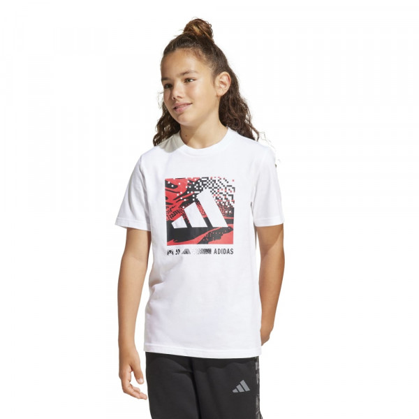 ADIDAS J Camo Logo T Παιδική Κοντομάνικη Μπλούζα- ΛΕΥΚΟ