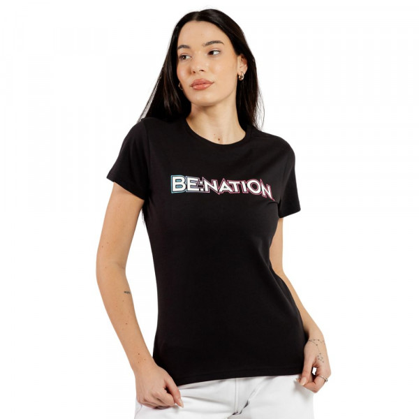 BENATION Γυναικεία Κοντομάνικη Μπλούζα - ΜΑΥΡΟ