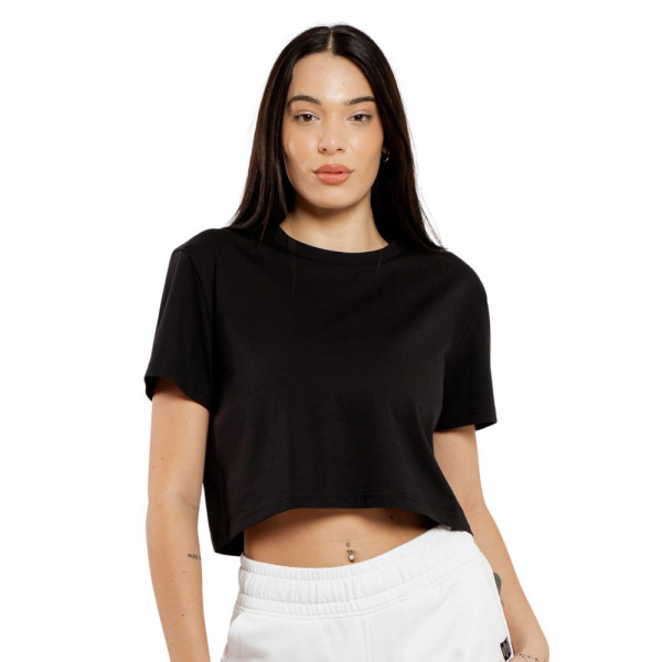 BENATION Γυναικεία Κοντομάνικη Μπλούζα Oversized Cropped - ΜΑΥΡΟ