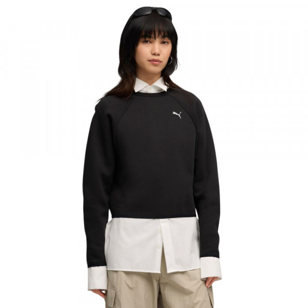 PUMA Evostripe Comfort Crew Γυναικεία Φούτερ - ΜΑΥΡΟ