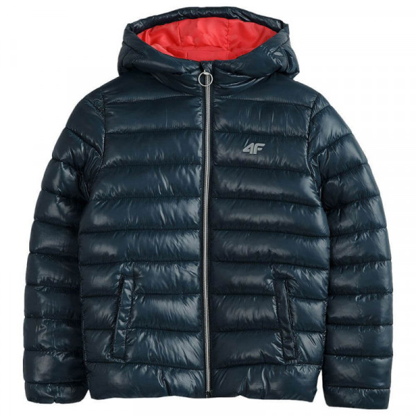 4F Girl's Quilted Puffer Jacket Navy Blue HJZ21-JKUDP001-31S